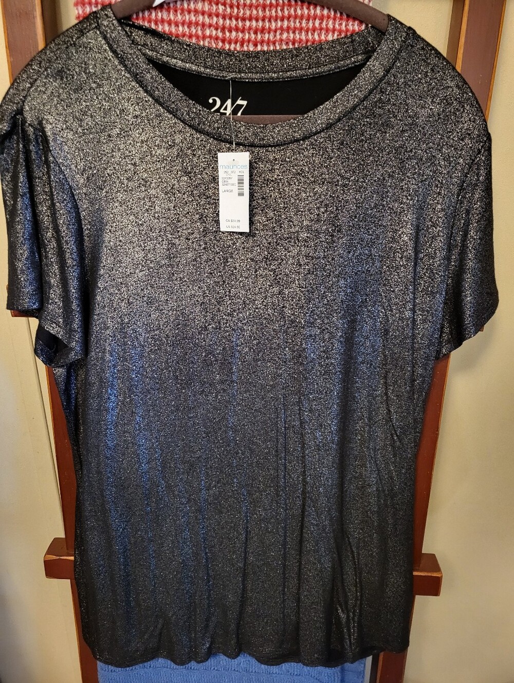 Maurices Shimmery Black Short Sleeve Tee